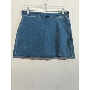 American Eagle Outfitters Womens High Rise Mini Denim Skirt Built In Shorts  6